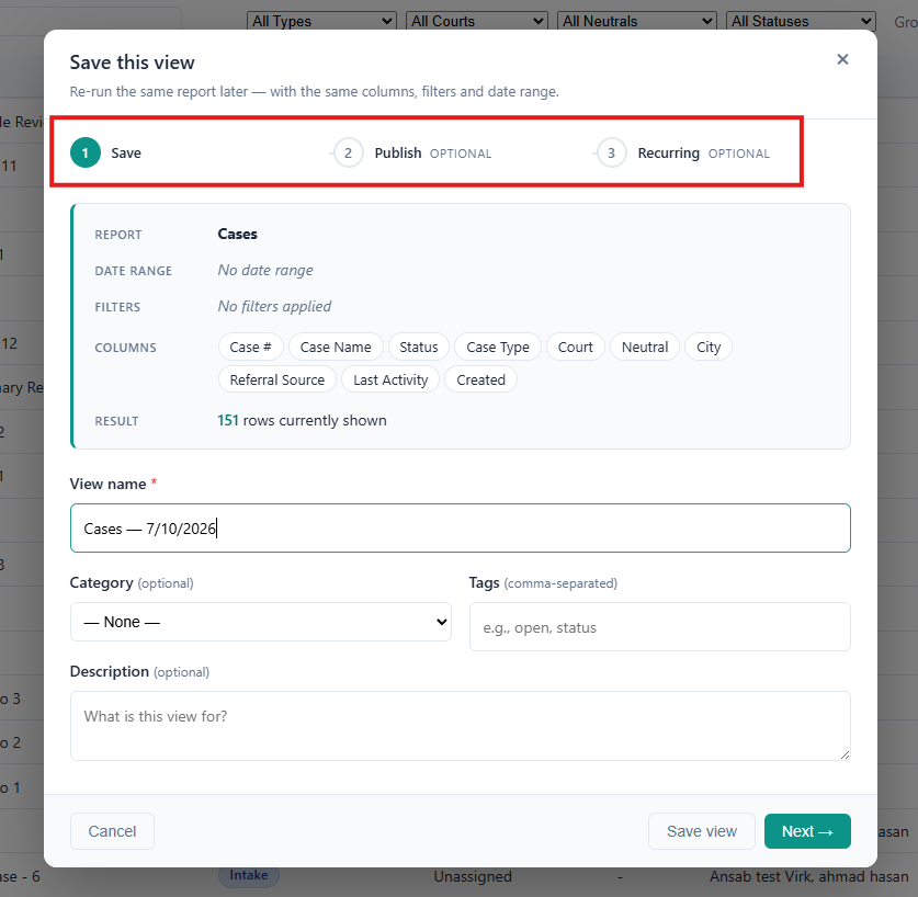 Save and publish snapshot preview
